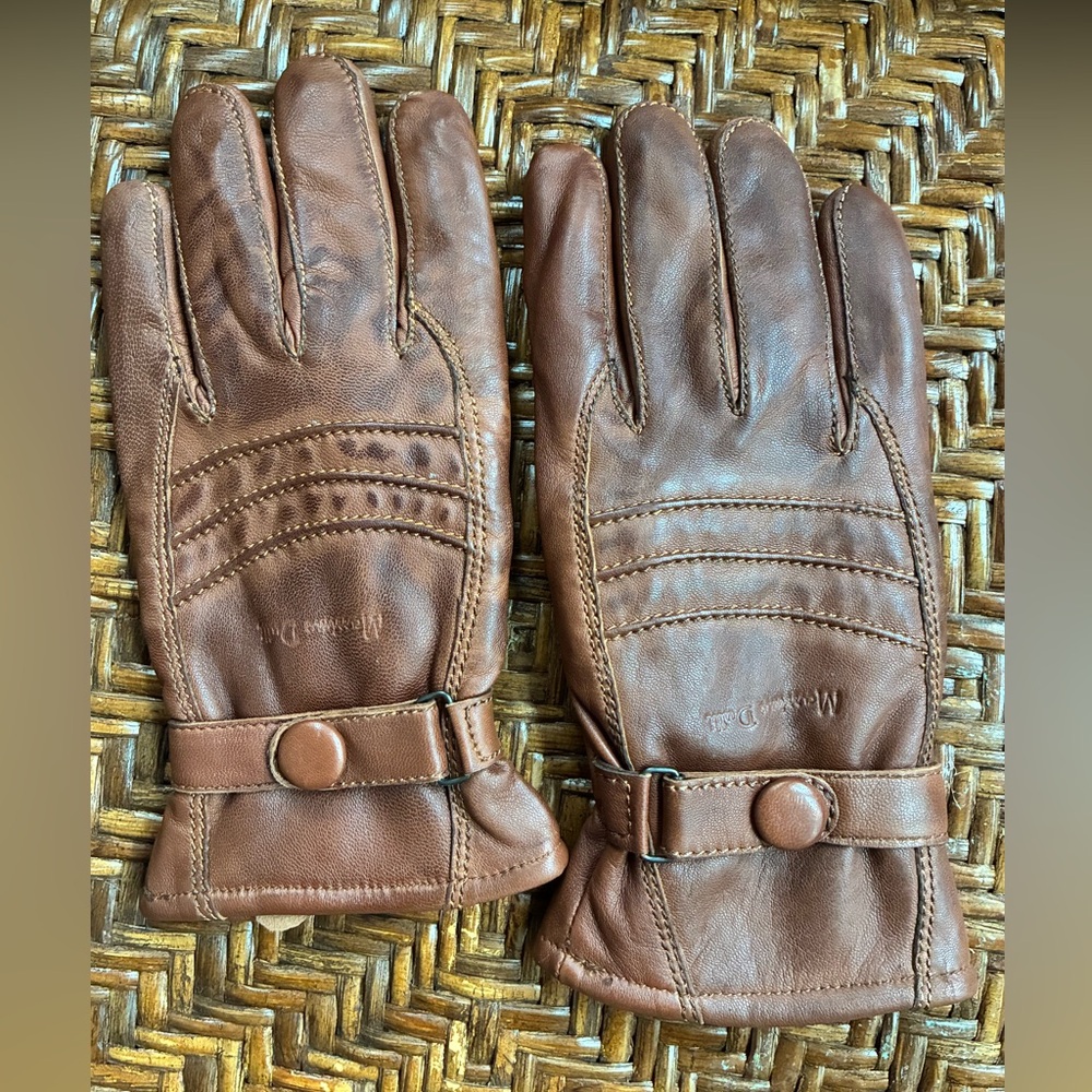 Massimo Dutti Brown Tan Leather Gloves Men’s Medium